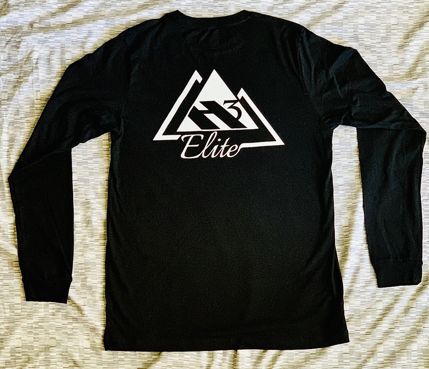 Black "Elite Onset" long sleeve t-shirt with white logo (back)