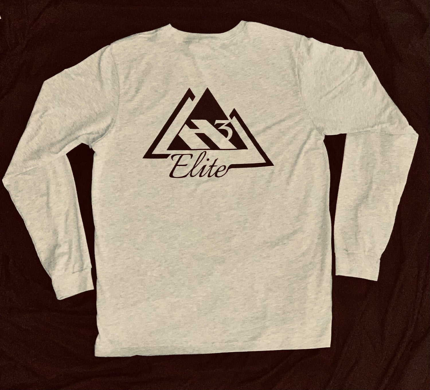 Athletic Heather "Elite Onset" long sleeve t-shirt with white logo (back)